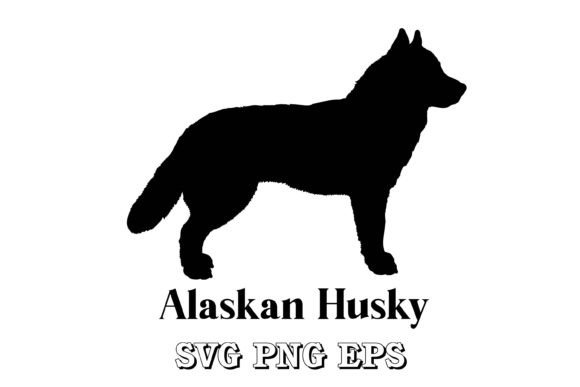 Alaskan Husky Dog Silhouette Breeds