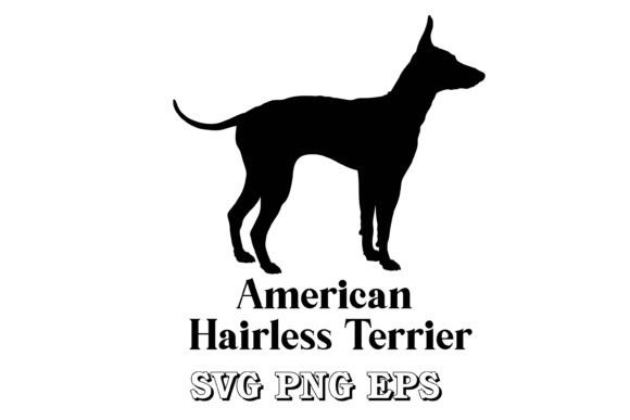 American Hairless Terrier Dog Silhouett