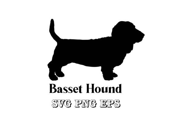 Basset Hound Dog Silhouette for Real Embroidery