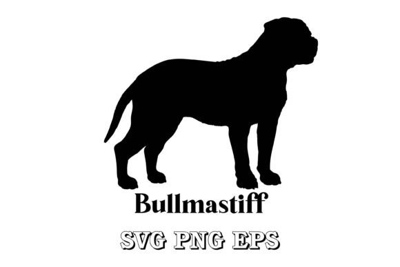 Bullmastiff Silhouette Dog Breed: Hand Test for Embroidery