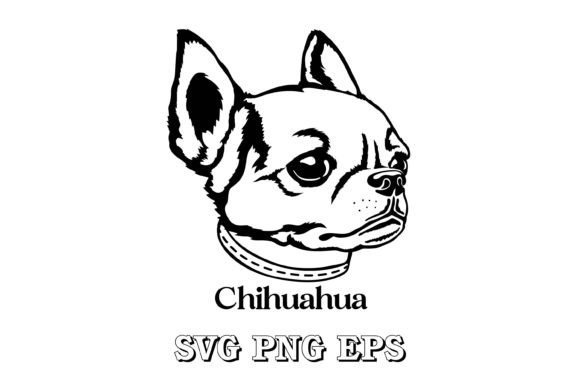 Chihuahua Dog Silhouette Breeds Face Review for Stitchers