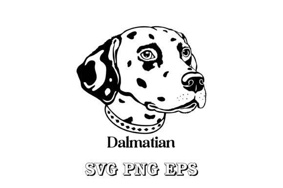 Dalmatian Silhouette Breeds Face Vector