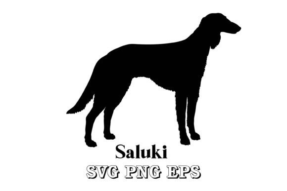 Evaluating the Saluki Dog Silhouette Dog Breed for Embroidery