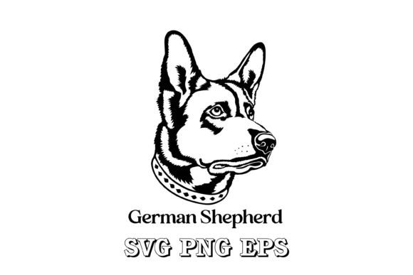 German Shepherd Dog Face Silhouette
