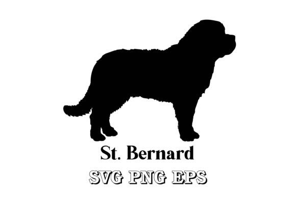 St. Bernard Dog Silhouette Vector